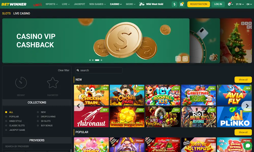 Betwinner Casino Games Screenshot